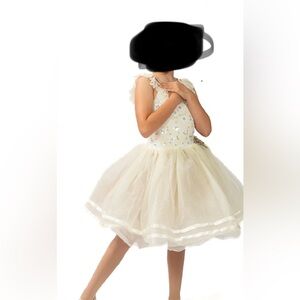 Weissman ballet costume- Cream Tulle Dress with Floral Accents
